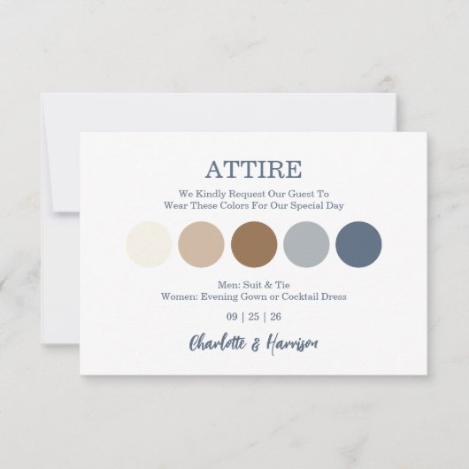 Modern Wedding Attire Dress Code Enclosure Card (Voorkant)