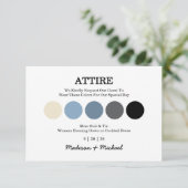 Modern Wedding Attire Dress Code Enclosure Card Kaart (Staand voorkant)