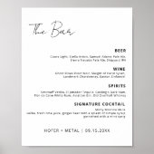 Modern Wedding Bar Menu Signature Drink Cocktail Poster (Voorkant)