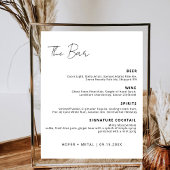 Modern Wedding Bar Menu Signature Drink Cocktail Poster