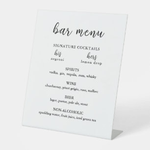 Modern Wedding Bar Reclamebord Met Voetstuk