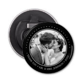 Modern Wedding Bedankt Foto Button Flesopener (Voorkant)