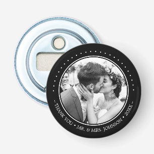 Modern Wedding Bedankt Foto Button Flesopener