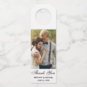 Modern Wedding Bedankt Foto Flessenhanger (Voorkant)
