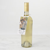 Modern Wedding Bedankt Foto Flessenhanger (Schuin)