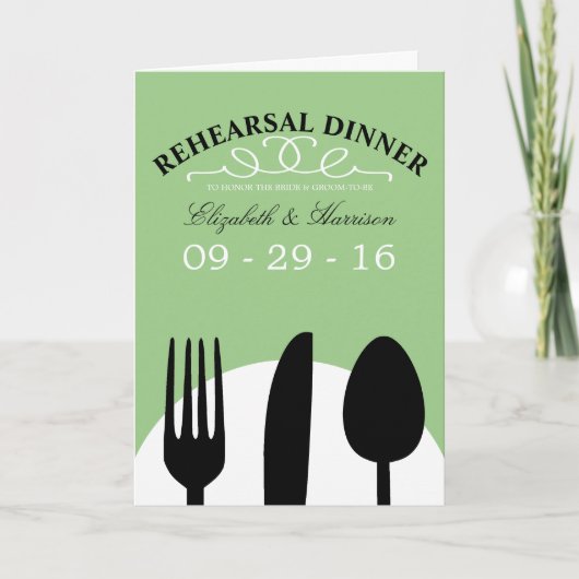 Modern Wedding Black Cutlery Rehearsal Dinner (Voorkant)