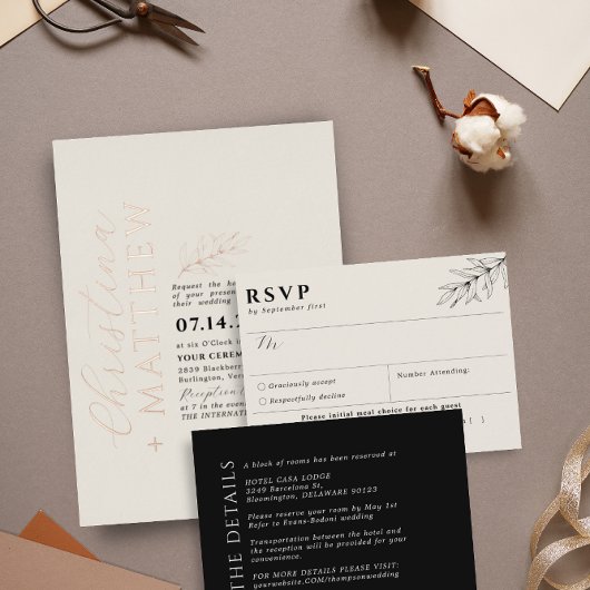 Modern Wedding Black Details Enclosure Kaart