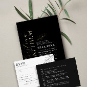 Modern Wedding Black Details Enclosure Kaart