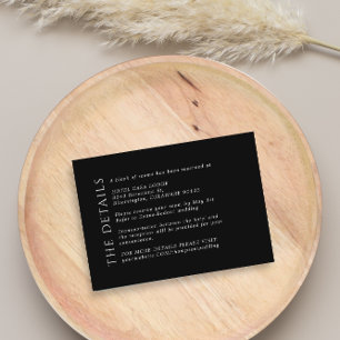 Modern Wedding Black Details Enclosure Kaart