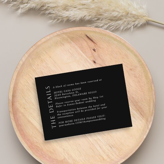 Modern Wedding Black Details Enclosure Kaart