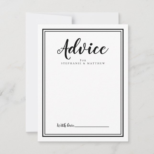 Modern Wedding Black White Pas getrouwd Advice Kaa (Voorkant)