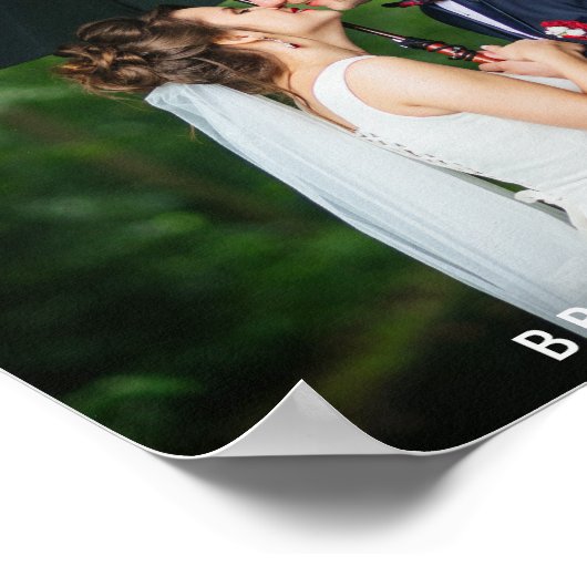 Modern Wedding Bride en Groom Foto Names Poster (Hoek)