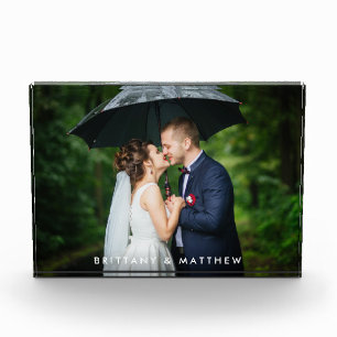 Modern Wedding Bride en Groom Names Photo Block Fotoblokken