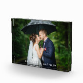 Modern Wedding Bride en Groom Names Photo Block Fotoblokken (Rechts)