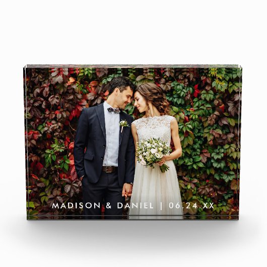 Modern Wedding Bride en Groom Photo Block Fotoblokken (Voorkant)