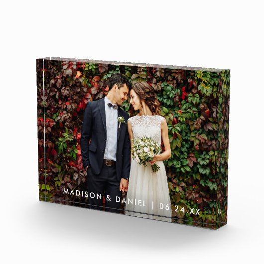 Modern Wedding Bride en Groom Photo Block Fotoblokken (Rechts)