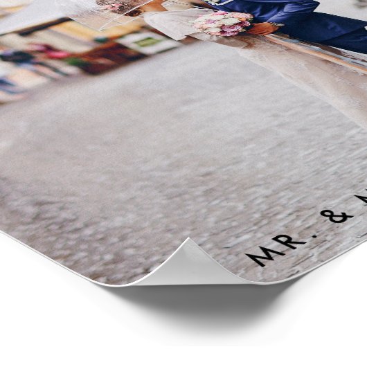 Modern Wedding Bride Groom Foto Poster (Hoek)
