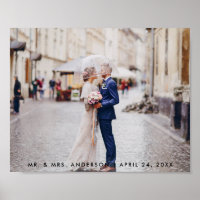 Modern Wedding Bride Groom Foto Poster