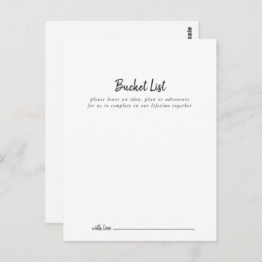 Modern Wedding Bucket List Kaarten (Voorkant / Achterkant)