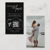Modern Wedding Capture de liefde QR Code Enclosure Informatiekaartje (Voorkant / Achterkant)