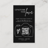 Modern Wedding Capture de liefde QR Code Enclosure Informatiekaartje (Voorkant)
