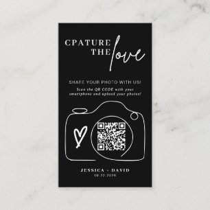 Modern Wedding Capture de liefde QR Code Enclosure Informatiekaartje