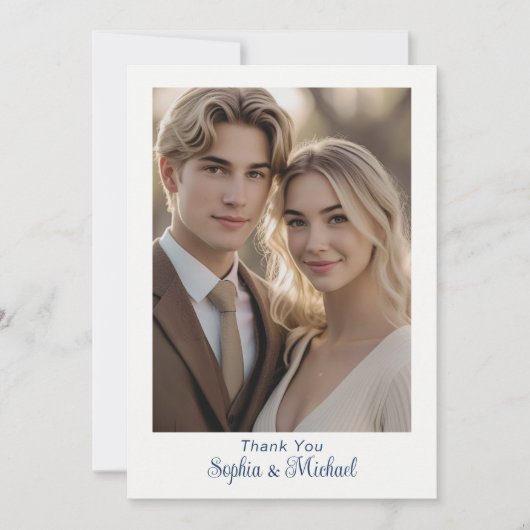 Modern Wedding Card Thank You Card Photo  Bedankkaart (Voorkant)