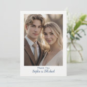 Modern Wedding Card Thank You Card Photo  Bedankkaart (Staand voorkant)