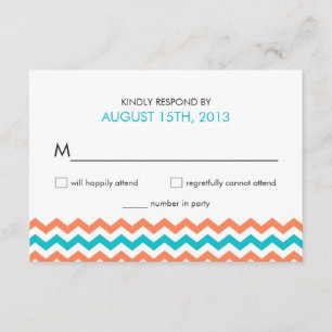 Modern Wedding Chevron Zigzag RSVP-kaarten RSVP Kaartje
