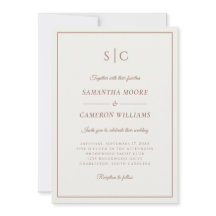 Modern Wedding Classic Monogram Crème & Bruin
