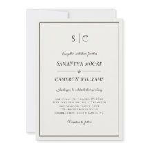 Modern Wedding Classic Monogram Crème & Zwart