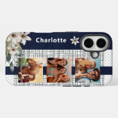 Modern Wedding Couple Foto gepersonaliseerd Floral Case-Mate iPhone Case (Achterkant (horizontaal))