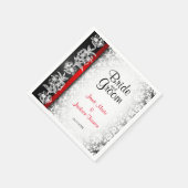 Modern Wedding Damask in White, Black and Red Servet (Hoek)