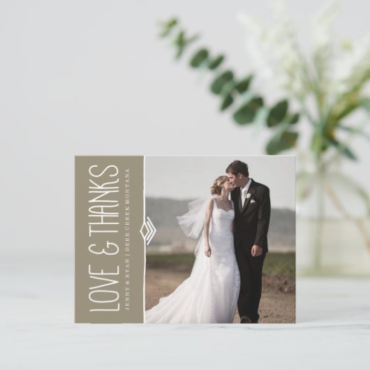 MODERN WEDDING DANK U POSTKAART (Staand voorkant)