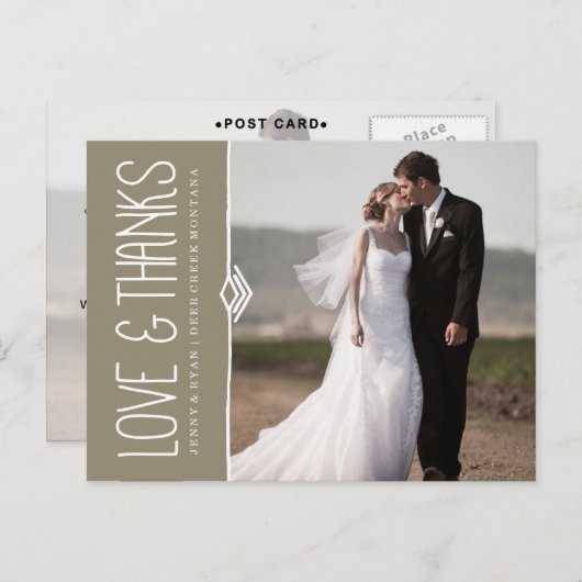 MODERN WEDDING DANK U POSTKAART (Voorkant / Achterkant)