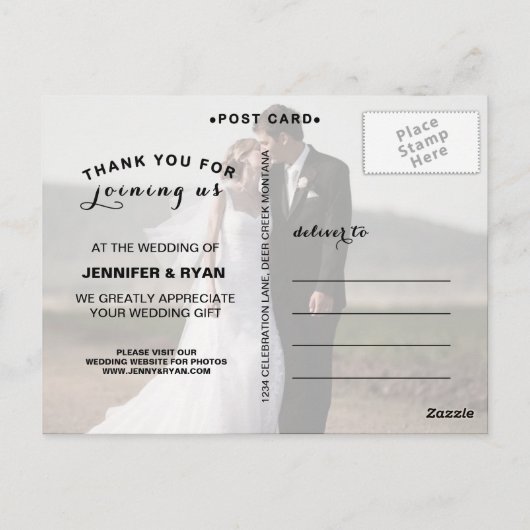 MODERN WEDDING DANK U POSTKAART (Achterkant)