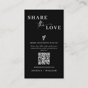 Modern Wedding Deel de liefde QR Code Informatiekaartje