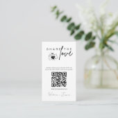 Modern Wedding Deel de liefde QR CODE Informatiekaartje (Staand voorkant)