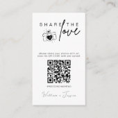 Modern Wedding Deel de liefde QR CODE Informatiekaartje (Voorkant)