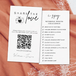 Modern Wedding Deel de liefde QR CODE Informatiekaartje