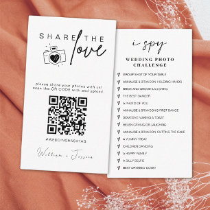 Modern Wedding Deel de liefde QR CODE Informatiekaartje