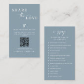 Modern Wedding Deel de liefde QR Code Informatiekaartje (Voorkant / Achterkant)