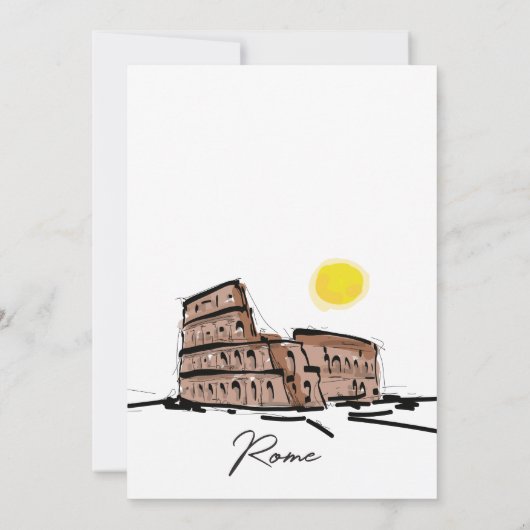 Modern Wedding Destination Rome Italy Colosseum Kaart (Achterkant)