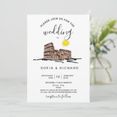 Modern Wedding Destination Rome Italy Colosseum Kaart (Staand voorkant)