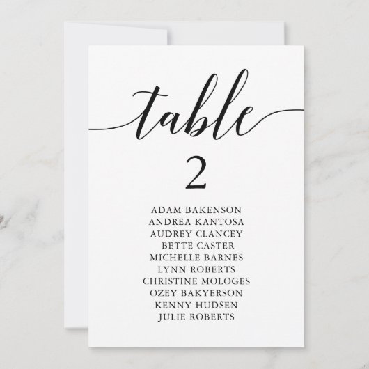 Modern Wedding Dinner Guest Setting Grafiek Kaart (Achterkant)