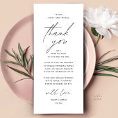 Modern Wedding Dinner Place Setting Thank You Card Programmakaart
