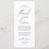 Modern Wedding Dinner Place Setting Thank You Card Programmakaart (Voorkant)