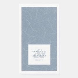 Modern Wedding Dusty Blue Bride & Groom Pattern Servet