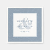 Modern Wedding Dusty Blue Trendy Bride & Groom Servet (Voorkant)