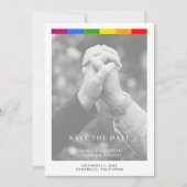 Modern Wedding Editorial LGBTQ+ Pride Photo Save The Date (Voorkant)